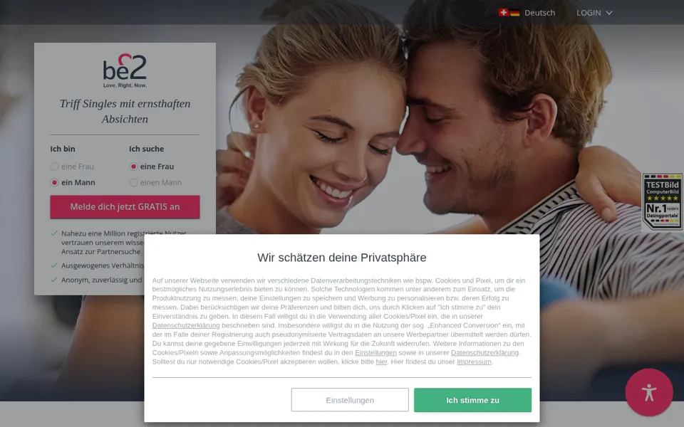 be2 Erfahrungen: so funktioniert die Partnersuche laut be2.ch