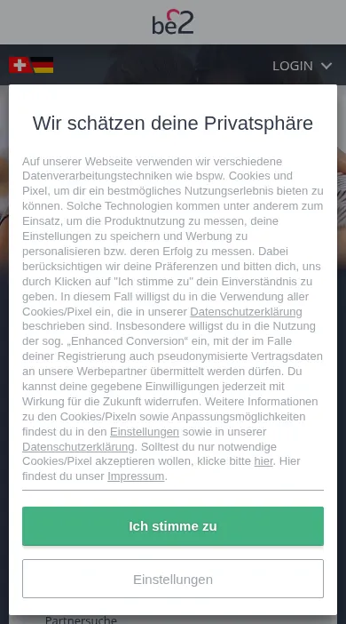 be2 Erfahrungen: mobile Startseite von be2.ch auf dem Handy